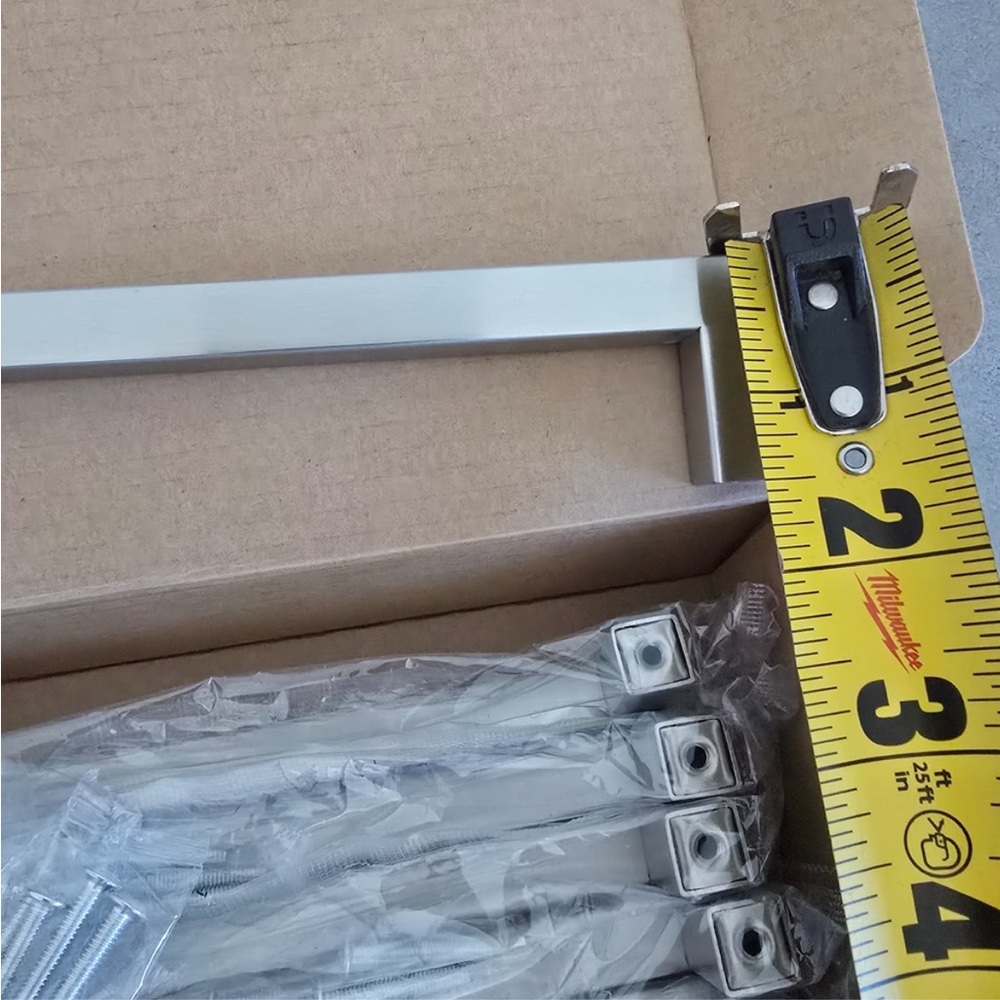 NEW IN BOX 30 3.4 Square Cabinet pull 3” Center to Center Satin Nickel - Picture 11 of 16